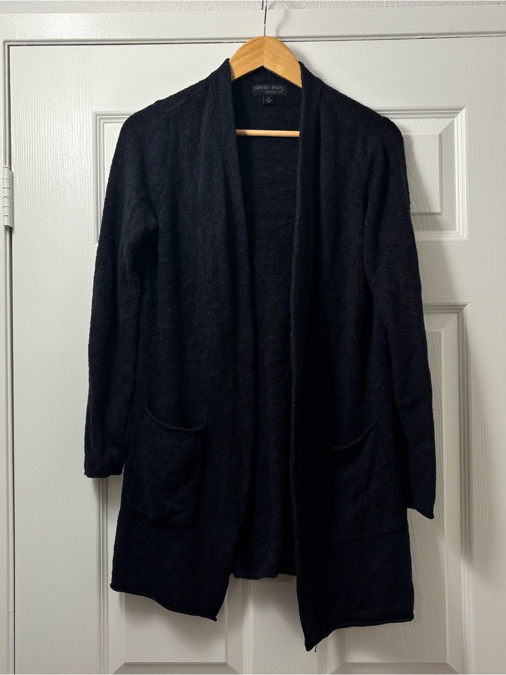 Barefoot Dreams Open-Front Black Women's Cardigan Sweater